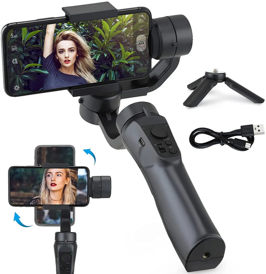Compact Travel Mobile Phone Gimbal with Auto Tracking Live Streaming Portrait Mode Selfie Sticks for Photo Studio Accessories