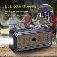Solar Wireless Bluetooth Speaker Dual Solar Power Rechargeable  Flashlight  FM Radio TF USB MP3 Music Player Audio System
